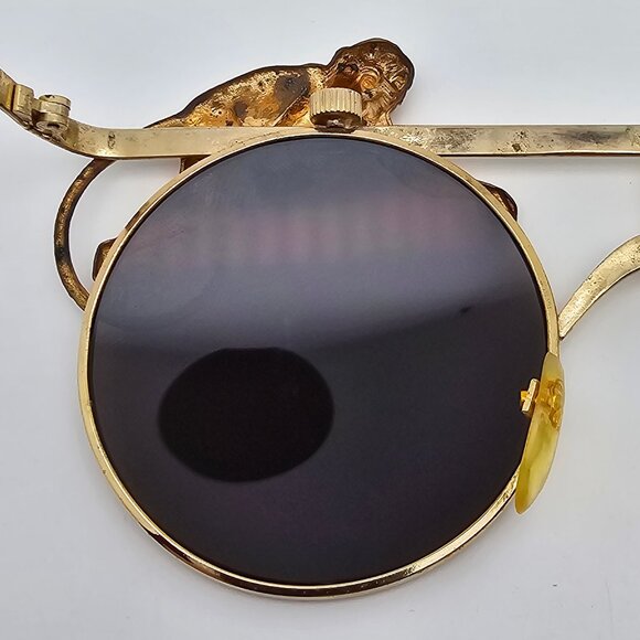 Mercura NYC Gold Brass Flying Monkeys Silver Mirror Vintage Aviator Sunglasses main image 9